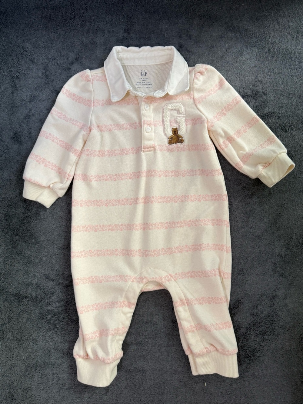 GAP Pink and White Striped Polo One-Piece